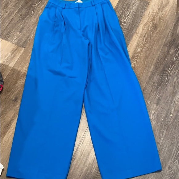 H&M size 8 bright blue wide leg pants - Picture 2 of 4